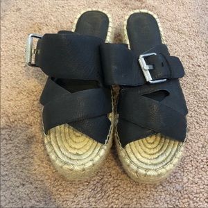 Marc Fisher black espadrille sandals